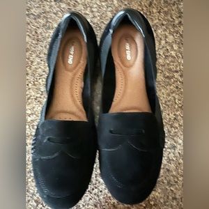 LANDS END Black suede/microfiber flats sz. 8.5